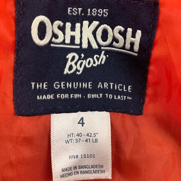 OshKosh B'Gosh Windbreaker/Rain Hooded Jacket Kids Size 4 - Picture 6 of 7